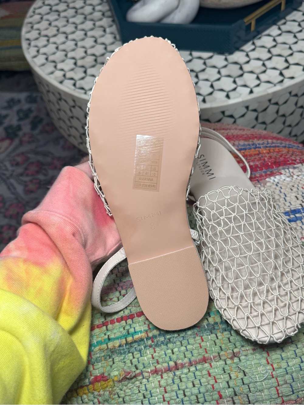 🥥🔅 Women’s Cream Woven Slingback Flats Mesh Beige Natural 🔅🥥 - Picture 3 of 4